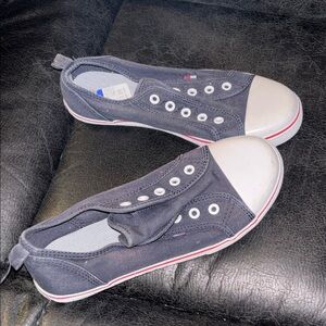 Tommy Hilfiger Navy and White Slip-On Sneakers